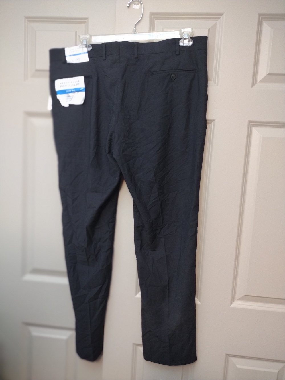Perry Ellis Men's Black Dress Pants - Flat Front Tailored Sz 40W/32L